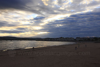 La plage d'Exmouth au coucher du soleil