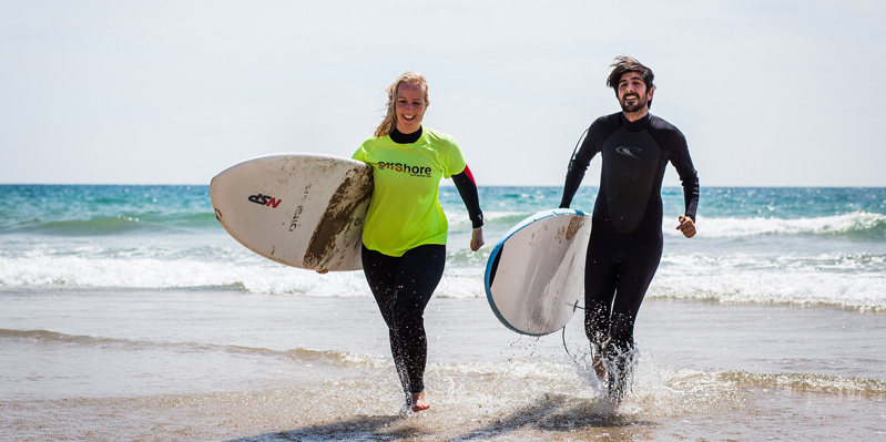 Cours de surf et d'espagnol