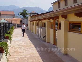 La terrasse sur les toits de l'école