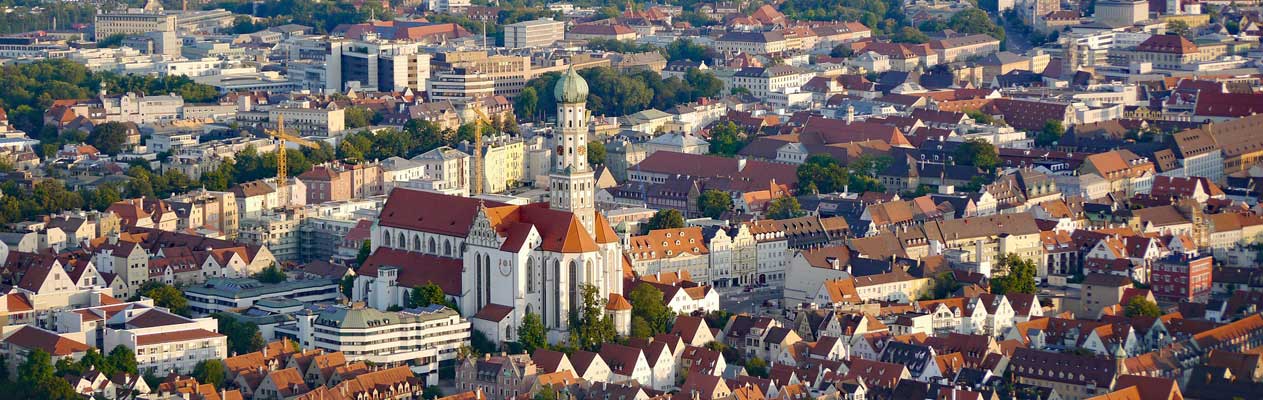 Vue aérienne de la ville d'Augsbourg en Allemagne