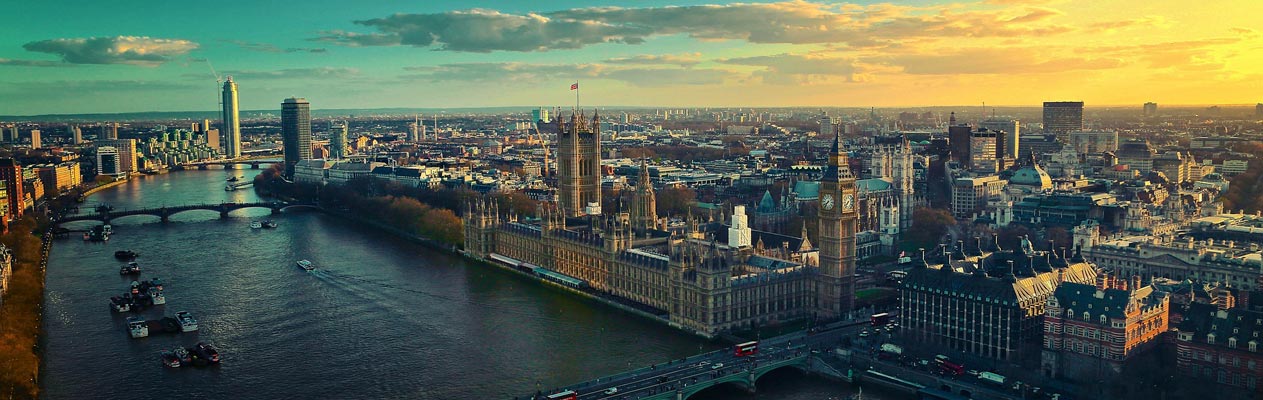 Vue aérienne de Londres, Angleterre