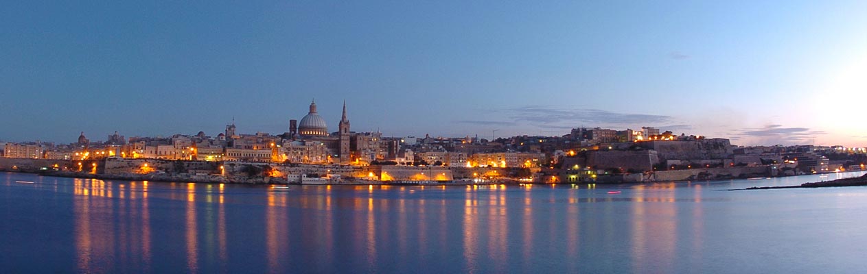 La Valette, capitale de Malte au crépuscule