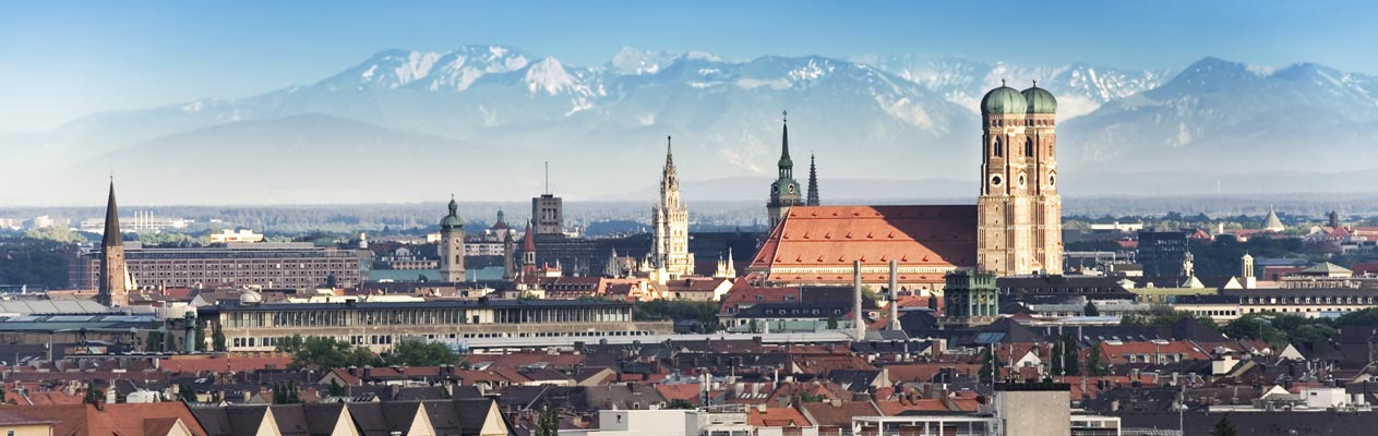 Vue de Munich et des Alpes allemandes 