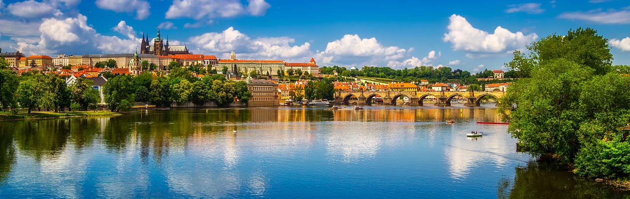 Vue de la rivière Vltava et de Prague